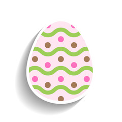 Easter egg, colored flat icon for holiday isolated on white background. Vector illustration for design