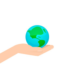 hand holding globe