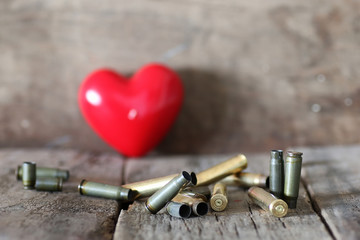 bullet and shape heart