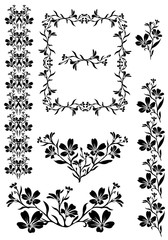 Vorlagenset für Grußkarten  mit Blumenmotiv