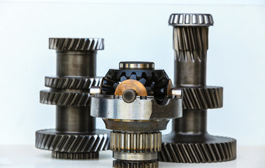 Differential transmission closeup, machinery engineeing objects