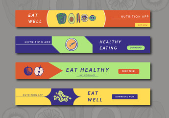 Four Health Leaderboard Health Web Banner Ad Layouts 