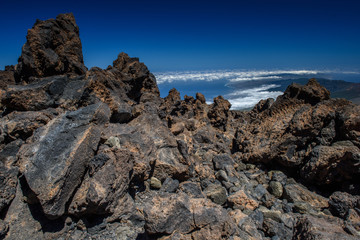 Fototapeta na wymiar Desert Lonely Road Landscape in Volcan Teide National Park, Tenerife, Canary Island, Spain