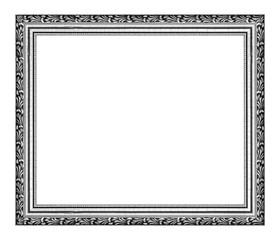Old picture frame on white background.
