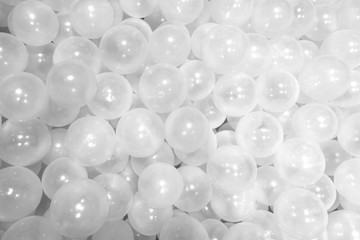 Many lot of white ball or transparent bubble ball background.