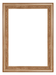 Vintage wooden frame isolated on white background