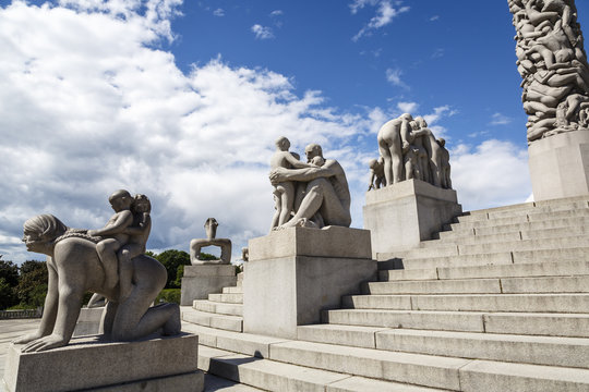 Vigeland's Statues Wheel of Life at the Vigeland Sculpture Park (Frogner Park), Oslo, Norway.