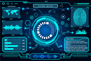 Futuristic interface technology design.  Element of this image furnished by Nasa - obrazy, fototapety, plakaty