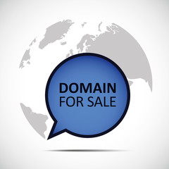 domain for sale sprechblase erde