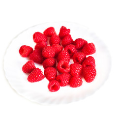 Fresh Ripe raspberry isolated on white background macro © nataliazakharova