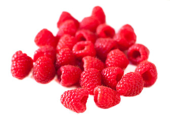 Fresh Ripe raspberry isolated on white background macro © nataliazakharova