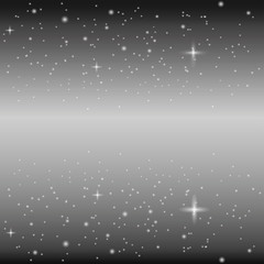 Fototapeta premium Space with stars vector background. Galaxy and planets in space cosmos pattern. Universe space infinity and starlight illustration