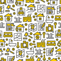 Real estate icons pattern
