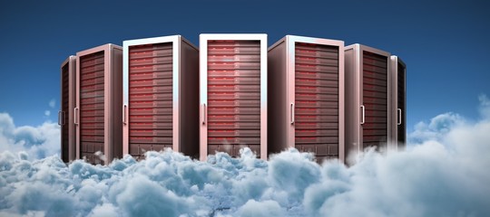 Composite image of server towers