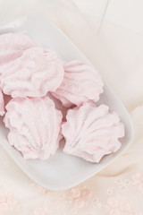 Obraz na płótnie Canvas Pink homemade zephyr or marshmallow