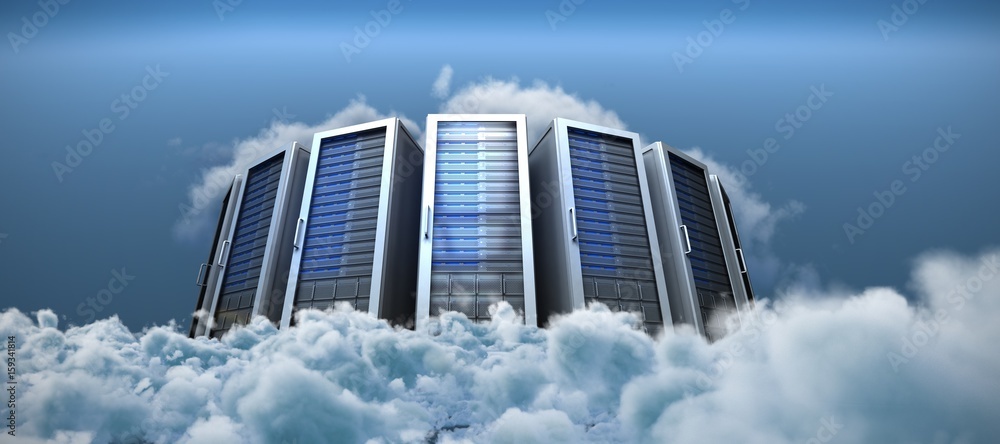 Poster composite image of server towers