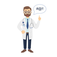 Fototapeta premium Isolated angry doctor.