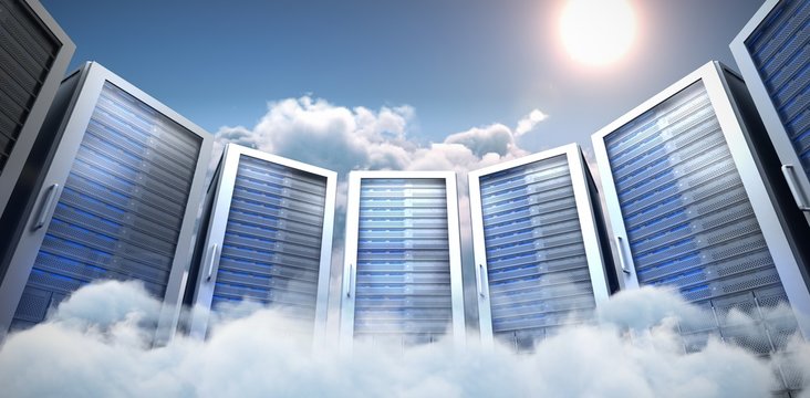 Composite image of server room