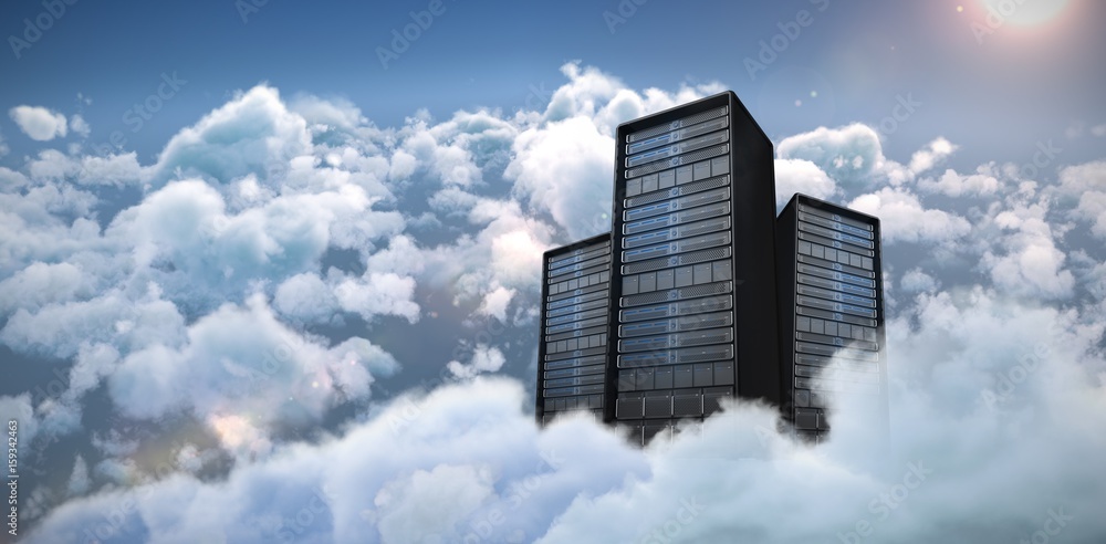 Poster composite image of server tower