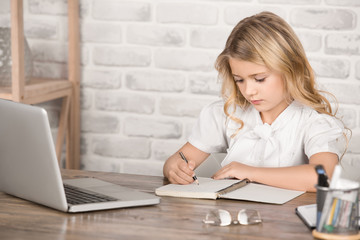 Little Girl Using Digital Device Modern Technology