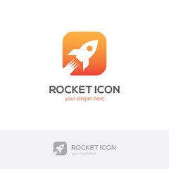 Square rocket logo