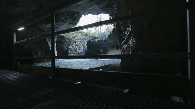The panton way on the underground lake in the marble cave