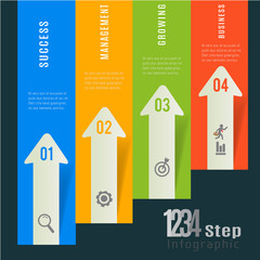 Modern design number 4 step template can used for banner,infographic,data,presentation timeline business,chart, workflow layout,brochure,leaflet ,web design, number options.Vector illustration.