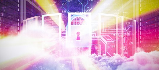 Composite image of digitally generated image of storm clouds 