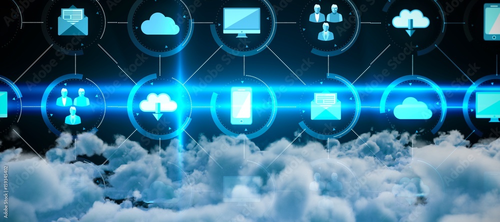 Poster composite image of view of cloudscape