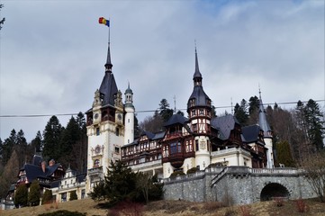 Obraz premium Peles Castle in winter, Sinaia, Transylvania, Romania