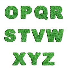 O to Z green grass alphabet characters set