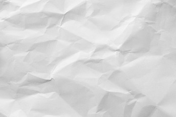 Sheet of white wrinkled paper