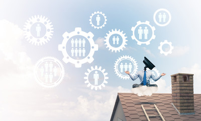 Concept of security and privacy protection with camera headed ma