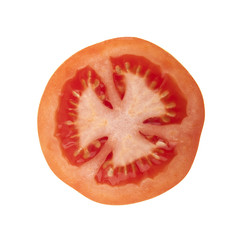 Red tomato isolated on white background
