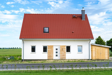 small new house at a sunny day