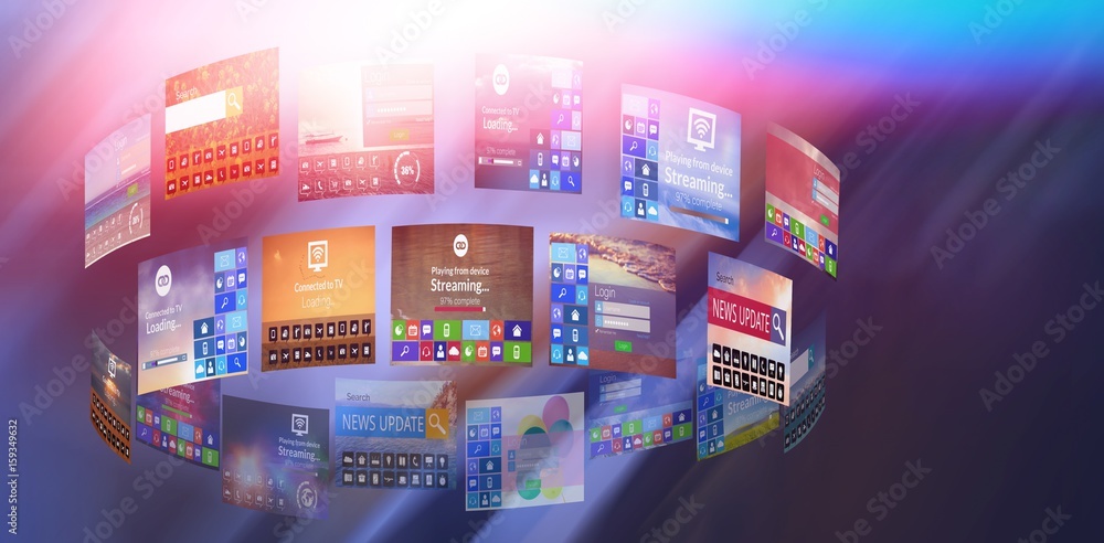 Poster composite image of composite image of various screens