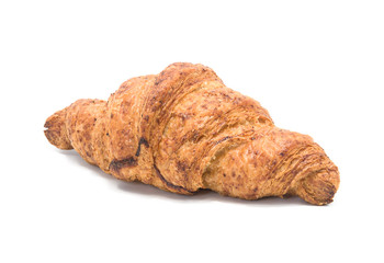 Fresh croissant on white background.