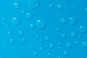 water drops on blue background