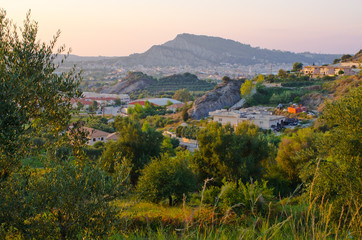 Fototapeta na wymiar Zakynthos town from olives plantation, Greece