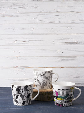 cup black white owl town