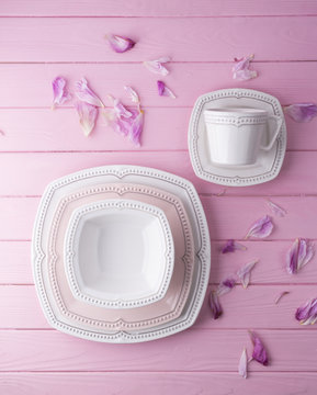 white pink plate