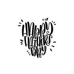 Greeting phrase written for the feast of father day. Vector lettering isolated on white background, for printing on t-shirts, postcards.
