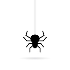 Hanging spider vector icon