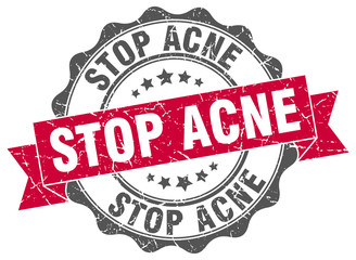 Obraz premium stop acne stamp. sign. seal