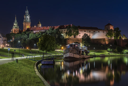 Royal castle of the Polish kings on the Wawel hill in Krakow