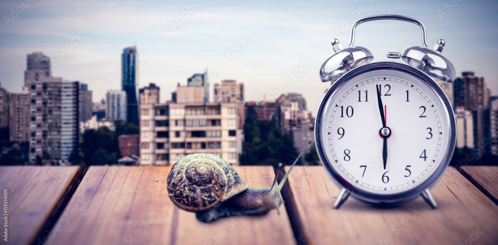Poster composite image of alarm clock