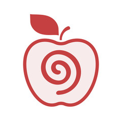 Isolated apple with  a spiral