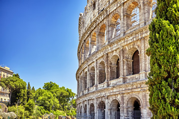 Obraz premium Great Colosseum at sunset in Rome, Italy