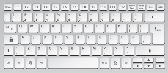 Clavier qwerty blanc