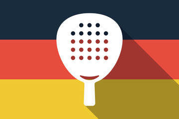 Long shadow Germany flag with  a paddle racket